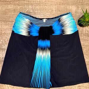 Gottex Tankini Top Size S – Blue Burst Front Drape Swim Top | Retro Resortwear